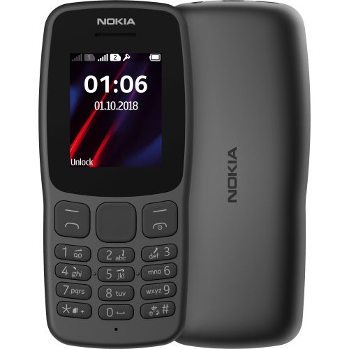 Nokia 106 - Dual SIM - Ecran 1,8" - Radio sans fil - Noir