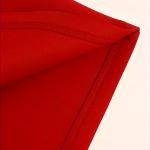 Robe élégante femme en rouge uni à manches bouffantes et col montant